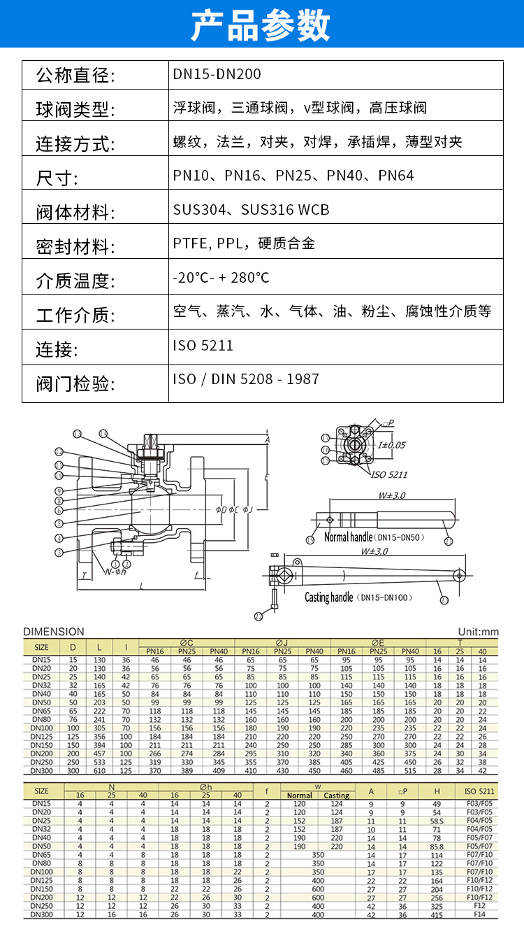 高平臺法蘭球閥尺寸圖