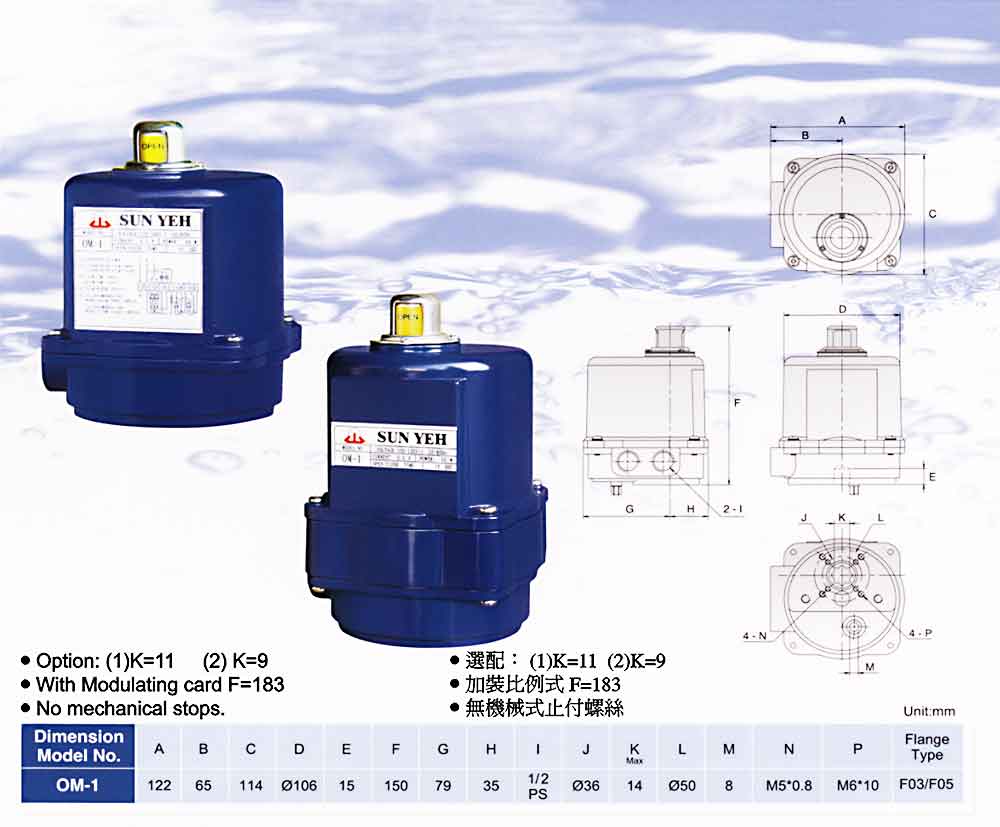 om-1電動執(zhí)行器結(jié)構(gòu)圖