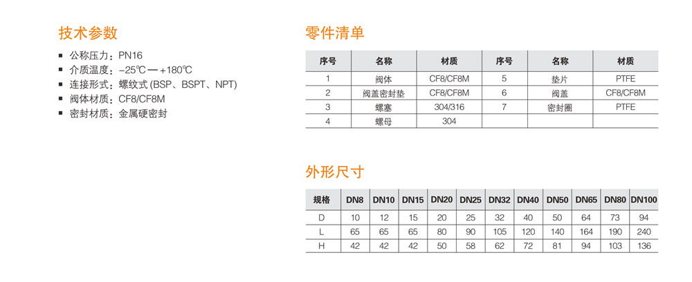 旋啟式螺紋止回閥尺寸